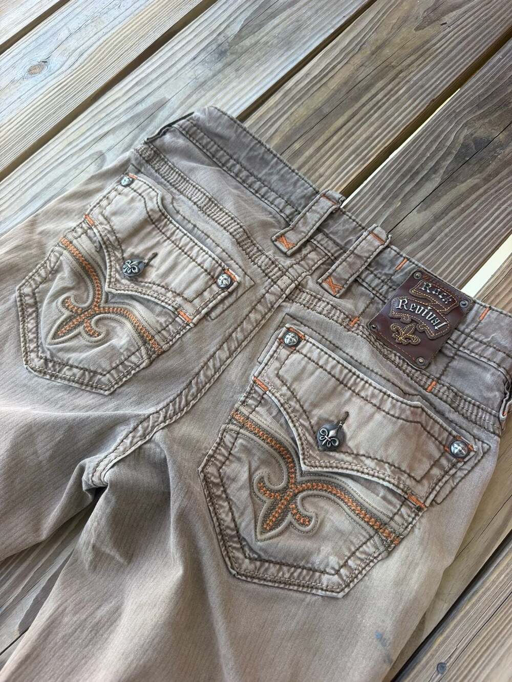 Rock Revival Blair Skinny Jeans Khaki Tan Size 31